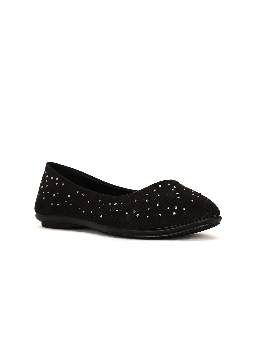 

Bata Embellished Round Toe Ballerinas, Black