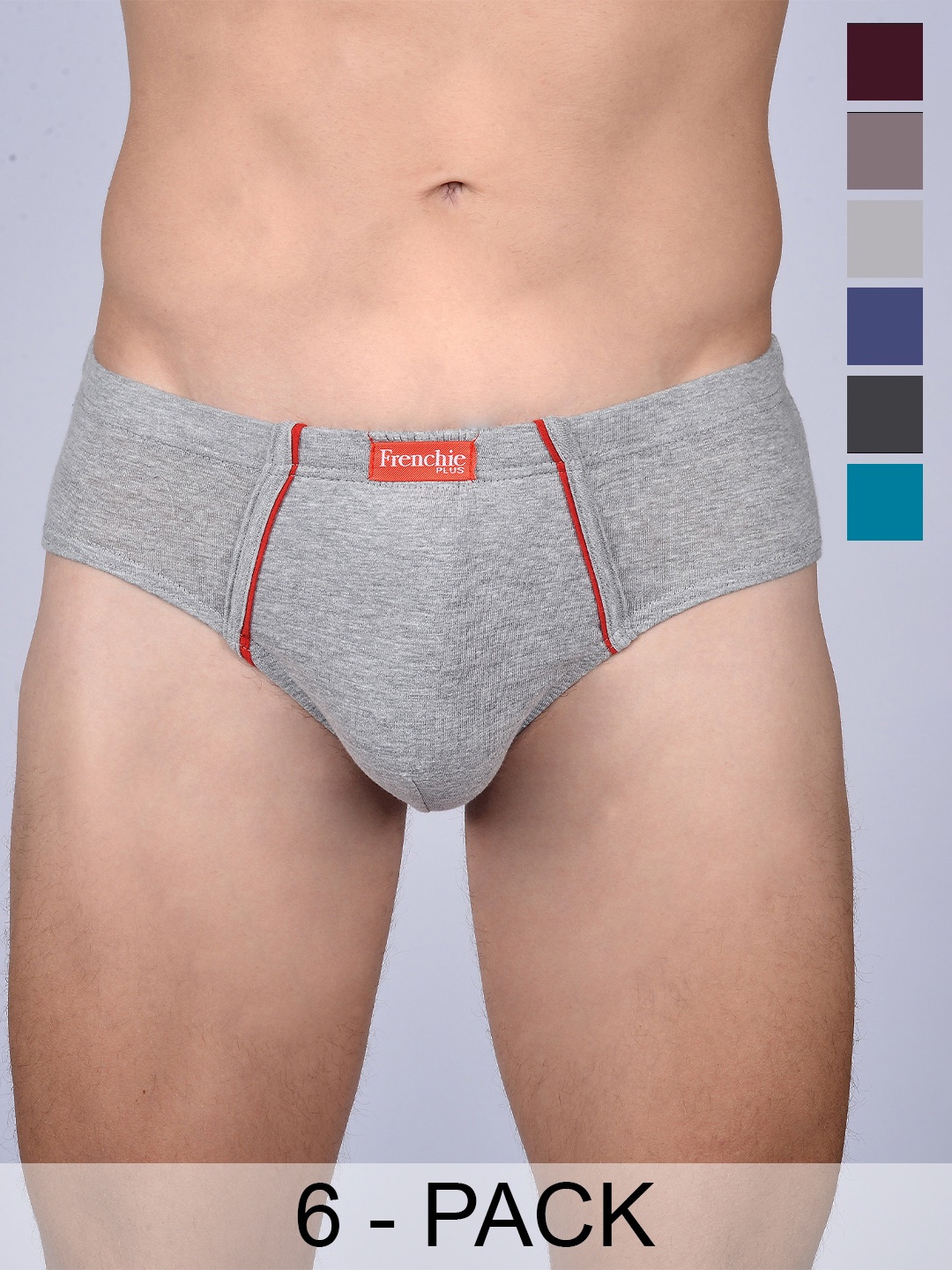 

FRENCHIE Pack Of 6 Assorted Cotton Basic Briefs FR-MI-BF-PLUSC-10P-95-PO6