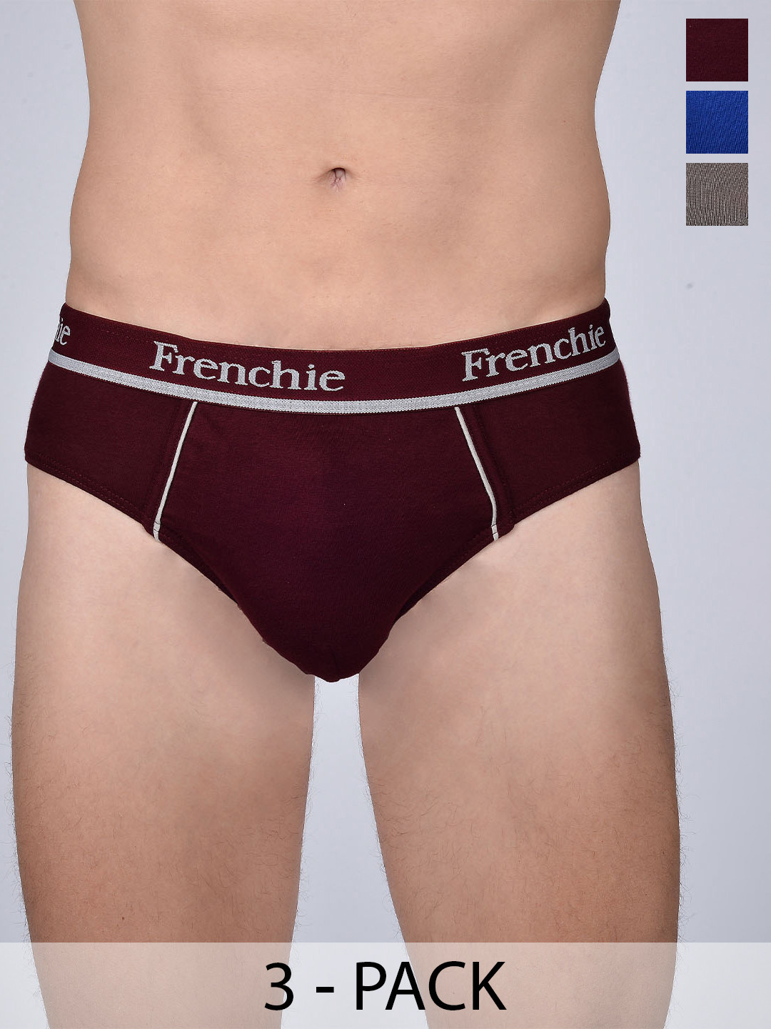 

FRENCHIE Pack Of 3 Assorted Cotton Basic Briefs FR-MI-BF-PRO-10P-95-PO3
