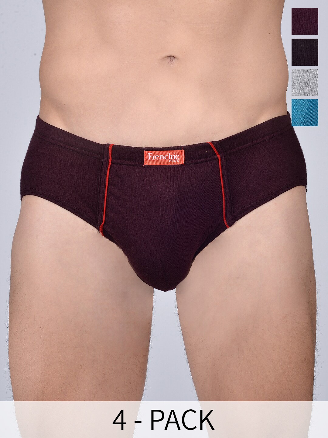 

FRENCHIE Pack Of 3 Assorted Cotton Basic Briefs FR-MI-BF-PLUSC-10P-95-PO3