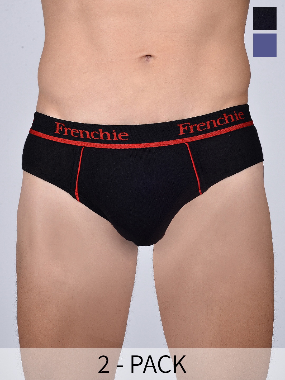 

FRENCHIE Pack Of 2 Assorted Cotton Basic Briefs-FR-MI-BF-PRO-10P-95-PO2