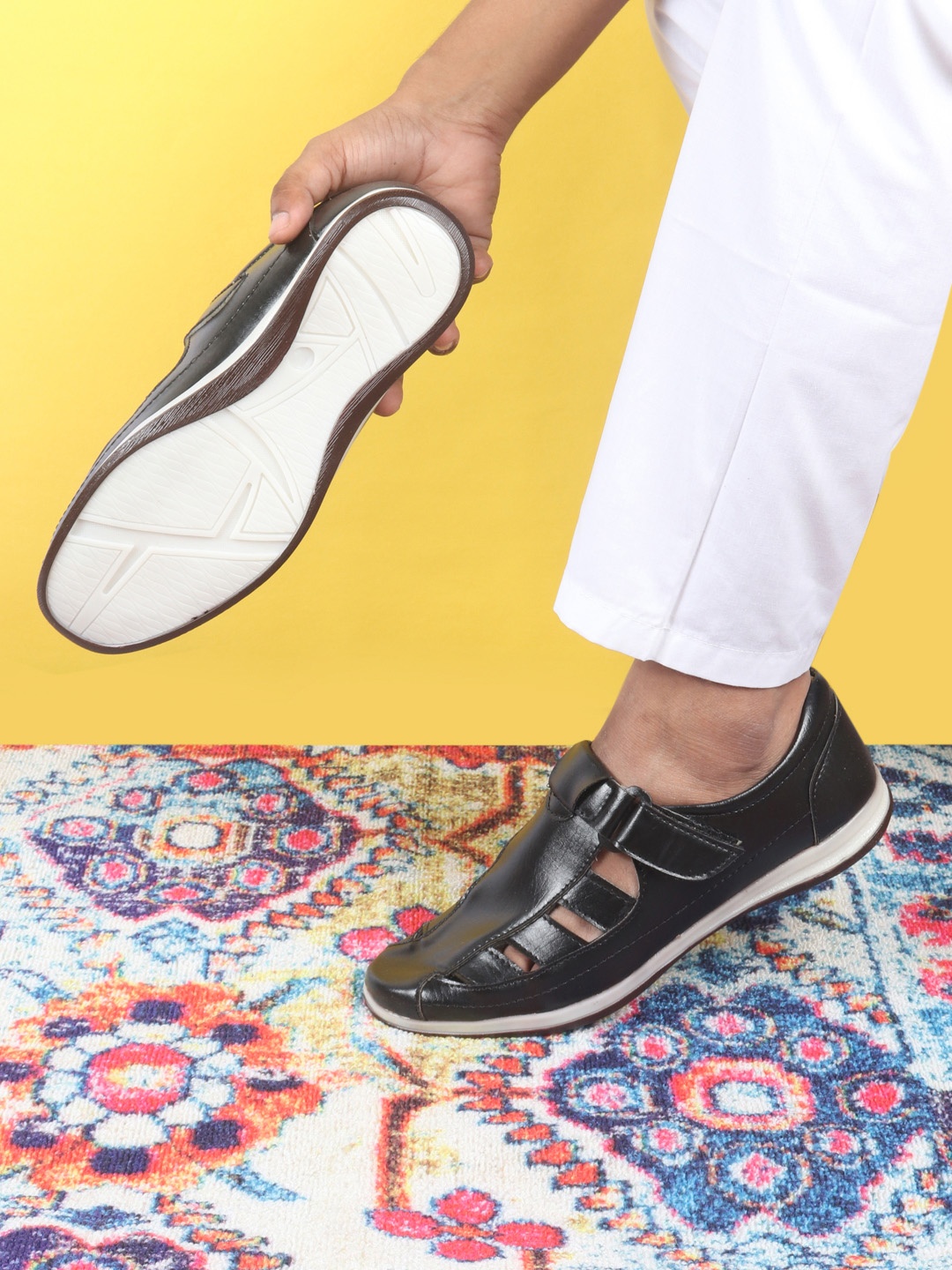 

FAUSTO Men Shoe-Style Sandals, Black