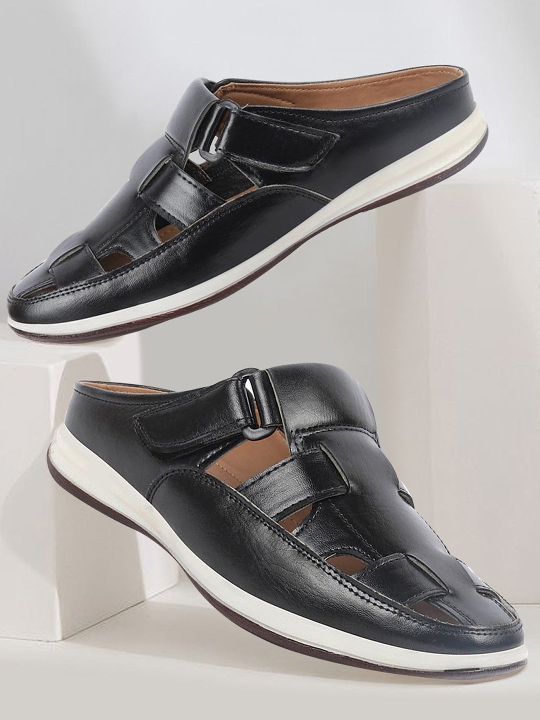 

FAUSTO Men Shoe-Style Sandals, Black