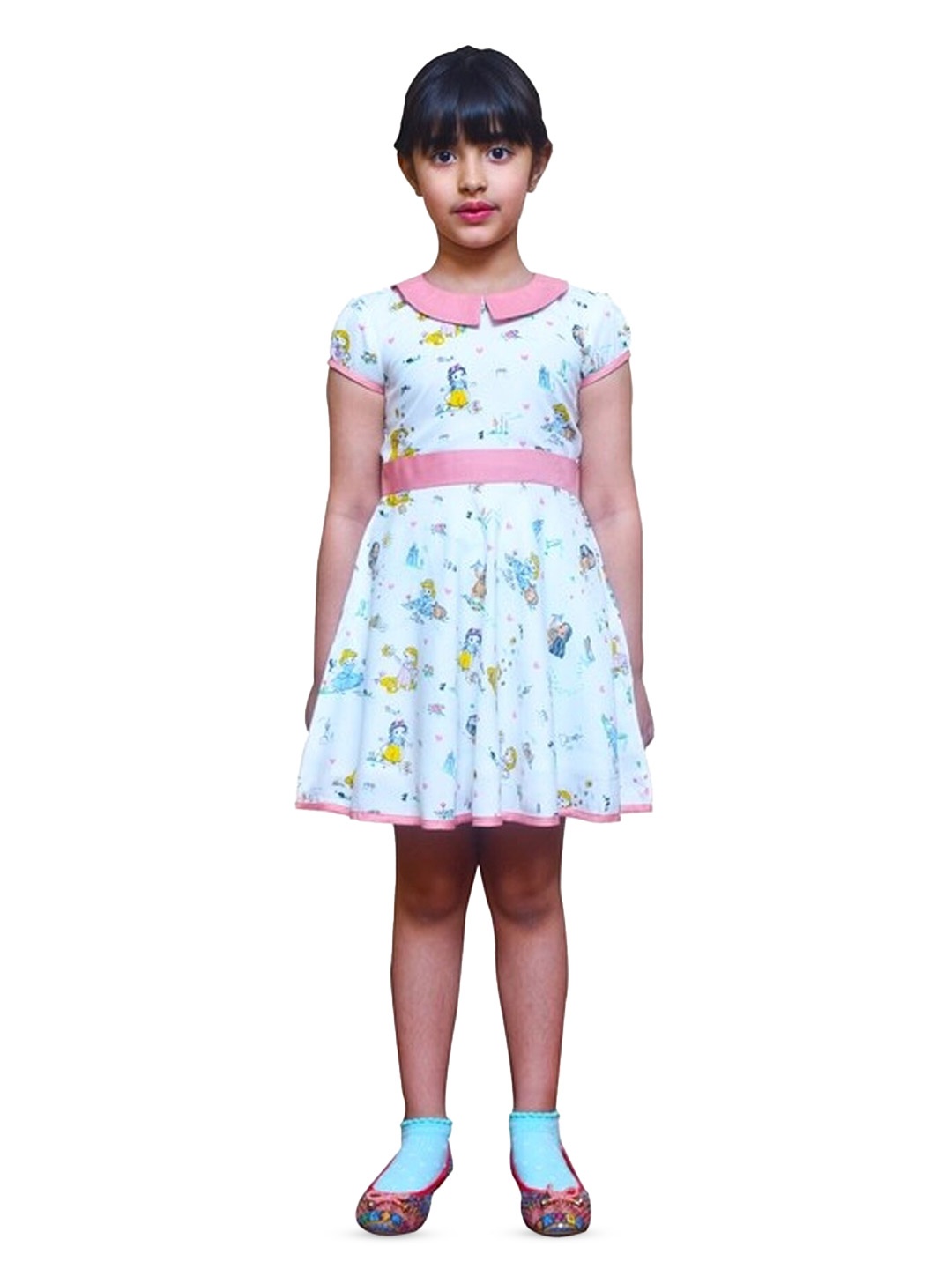 

BAESD Floral Printed Cotton Fit & Flare Dress, White