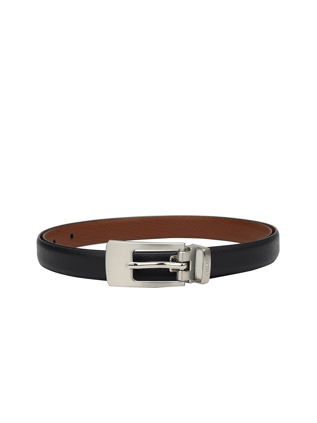 

Da Milano Women Textured Leather Belt, Black