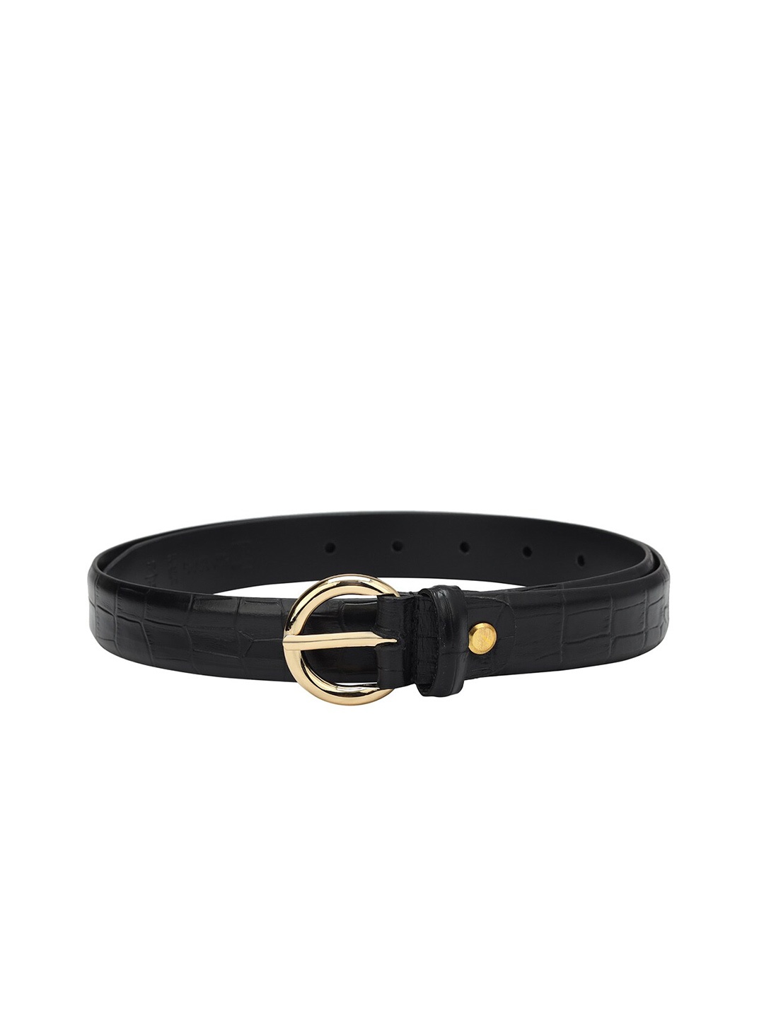 

Da Milano Women Textured Leather Belt, Black