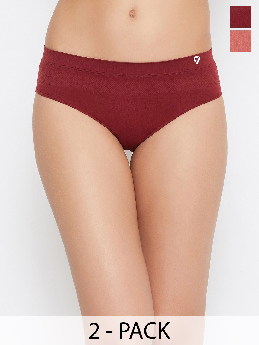 

C9 AIRWEAR Pack Of 2 Mid-Rise Seamless Hipster Briefs, Red