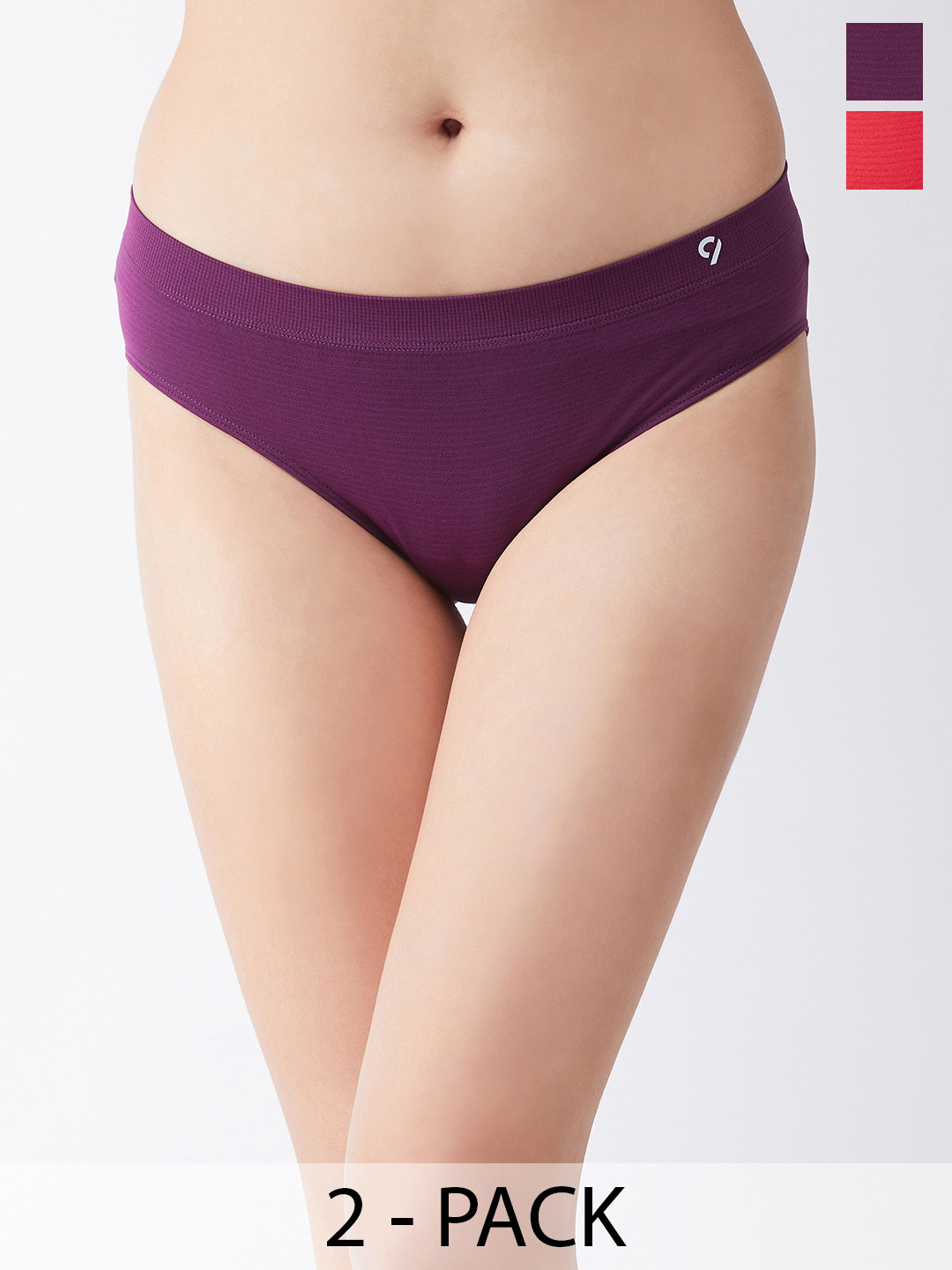 

C9 AIRWEAR Pack of 2 Seamless Anti-Odour Mid-Rise Briefs, Purple