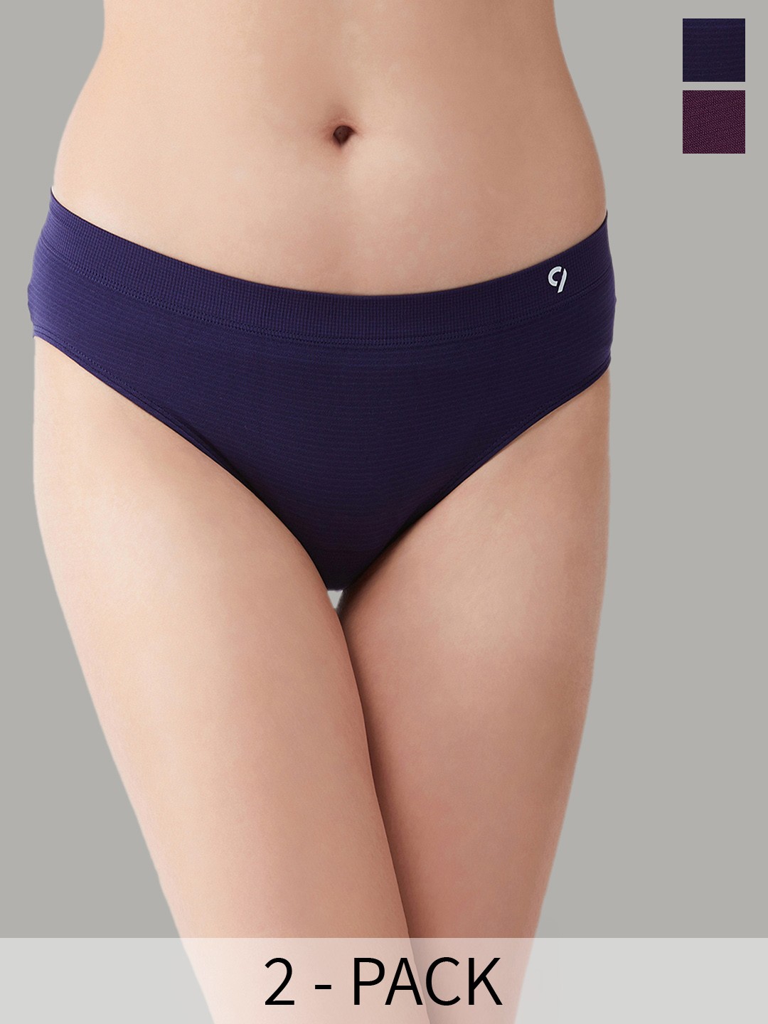 

C9 AIRWEAR Pack Of 2 Rapid Dry 4-Way Stretch Seamless Basic Briefs, Navy blue