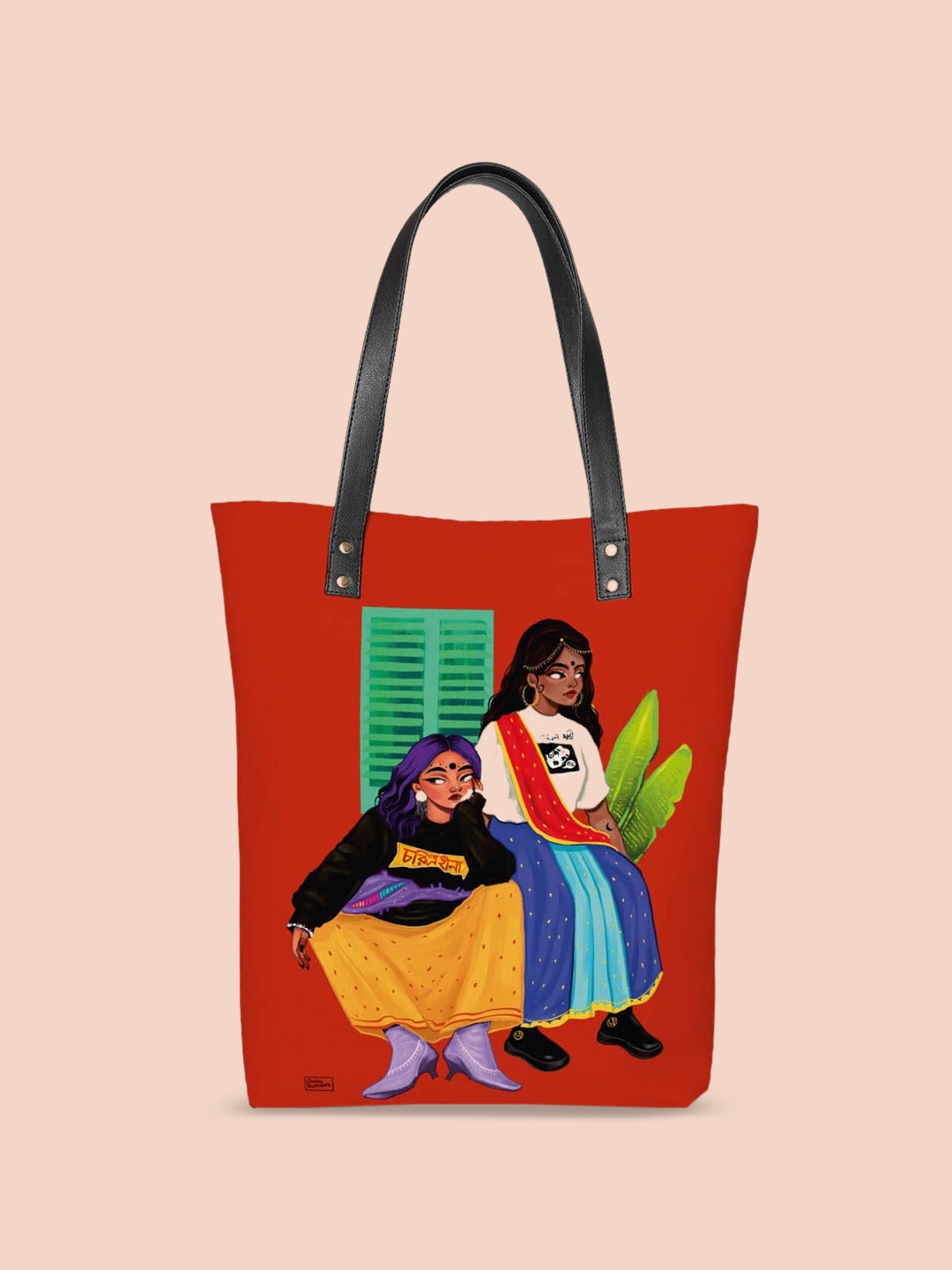 

DressBerry Red Graphic Printed Shopper Tote Bag