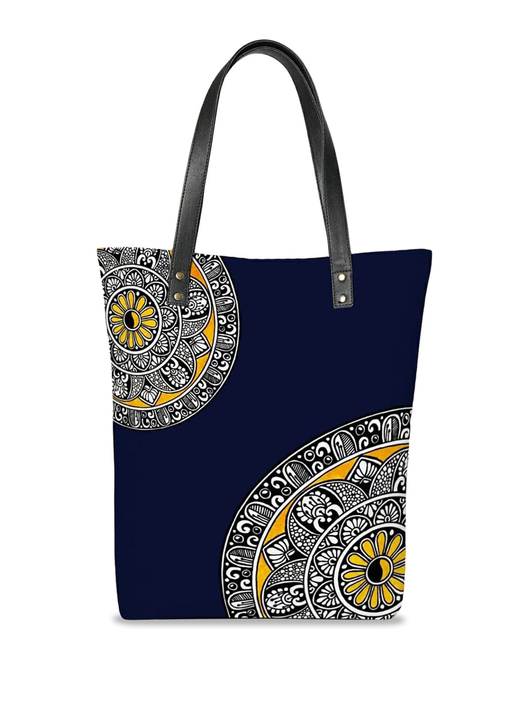 

DressBerry Ethnic Motifs Printed Shopper Tote Bag, Navy blue