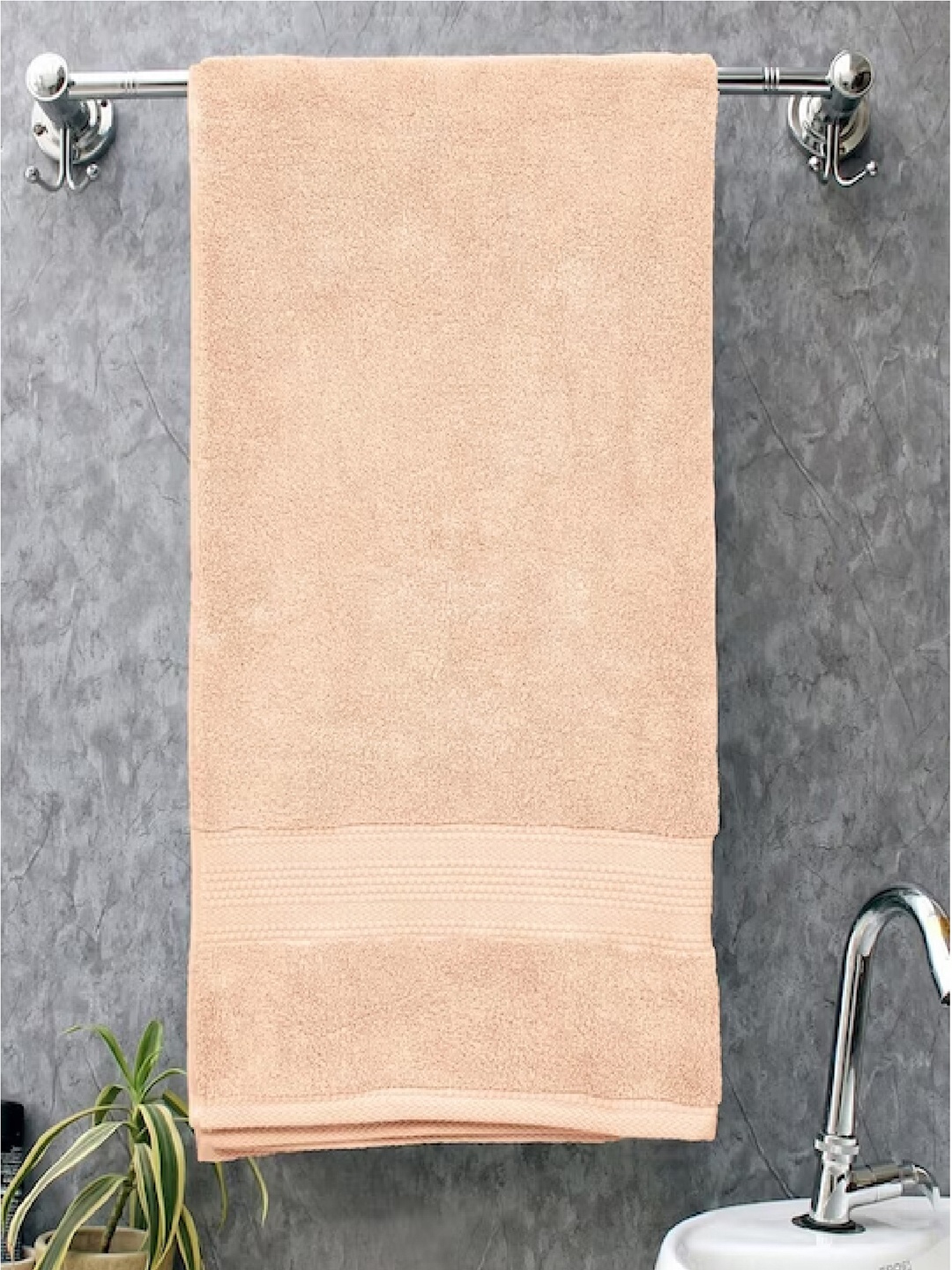 

BOMBAY DYEING Peach Pure Cotton 650 GSM Bath Towel