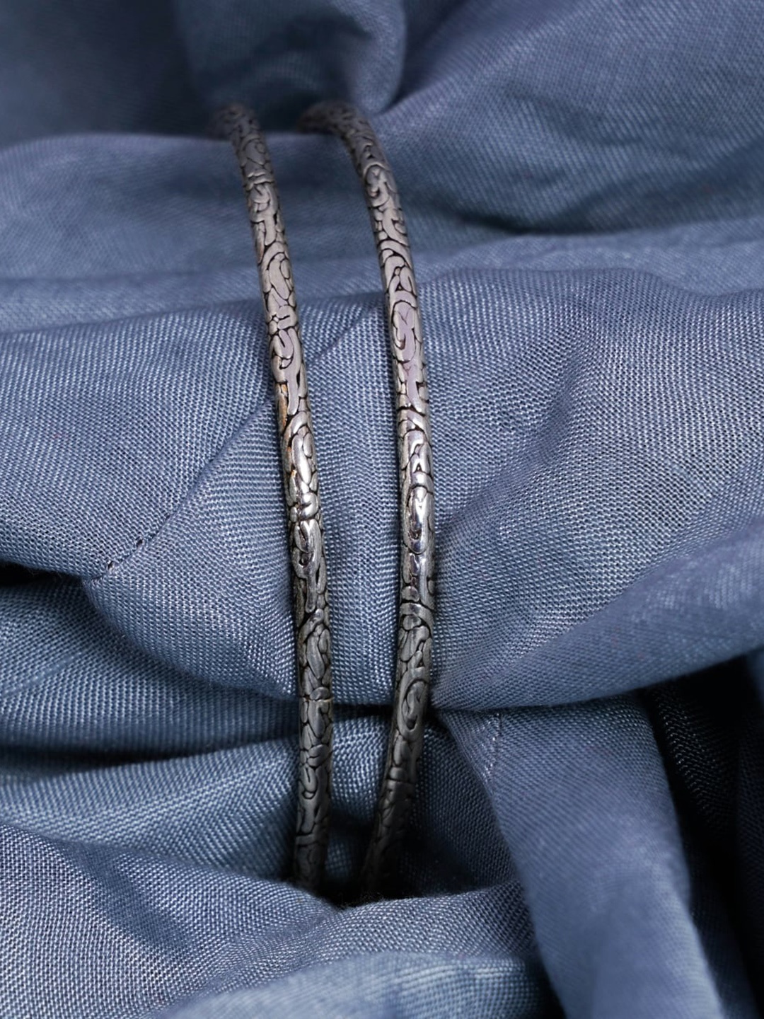 

Shyle Sterling Silver Intricate Textured Bangles