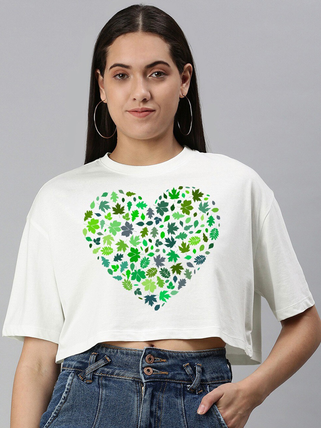 

Huetrap Floral Printed Cotton Boxy T-shirt, White