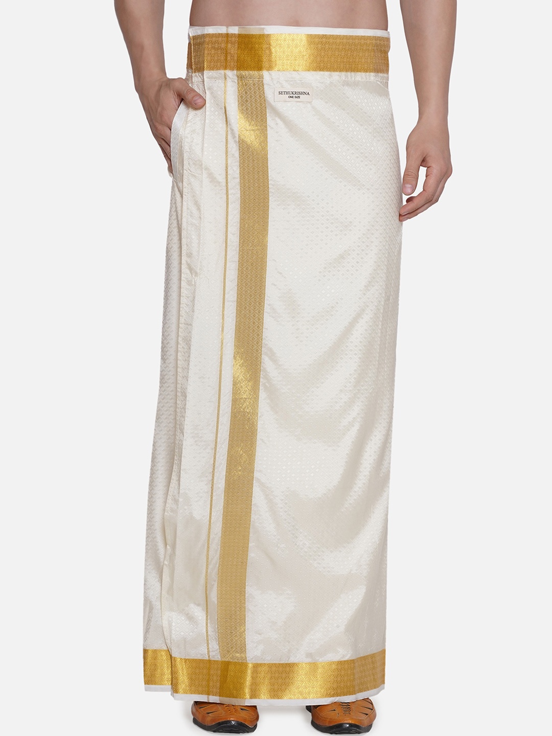 

Sethukrishna Border Detail Veshti, Cream