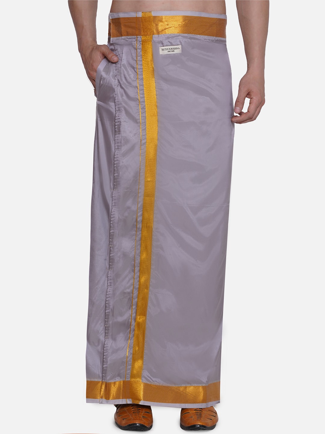 

Sethukrishna Border Detail Veshti, Grey