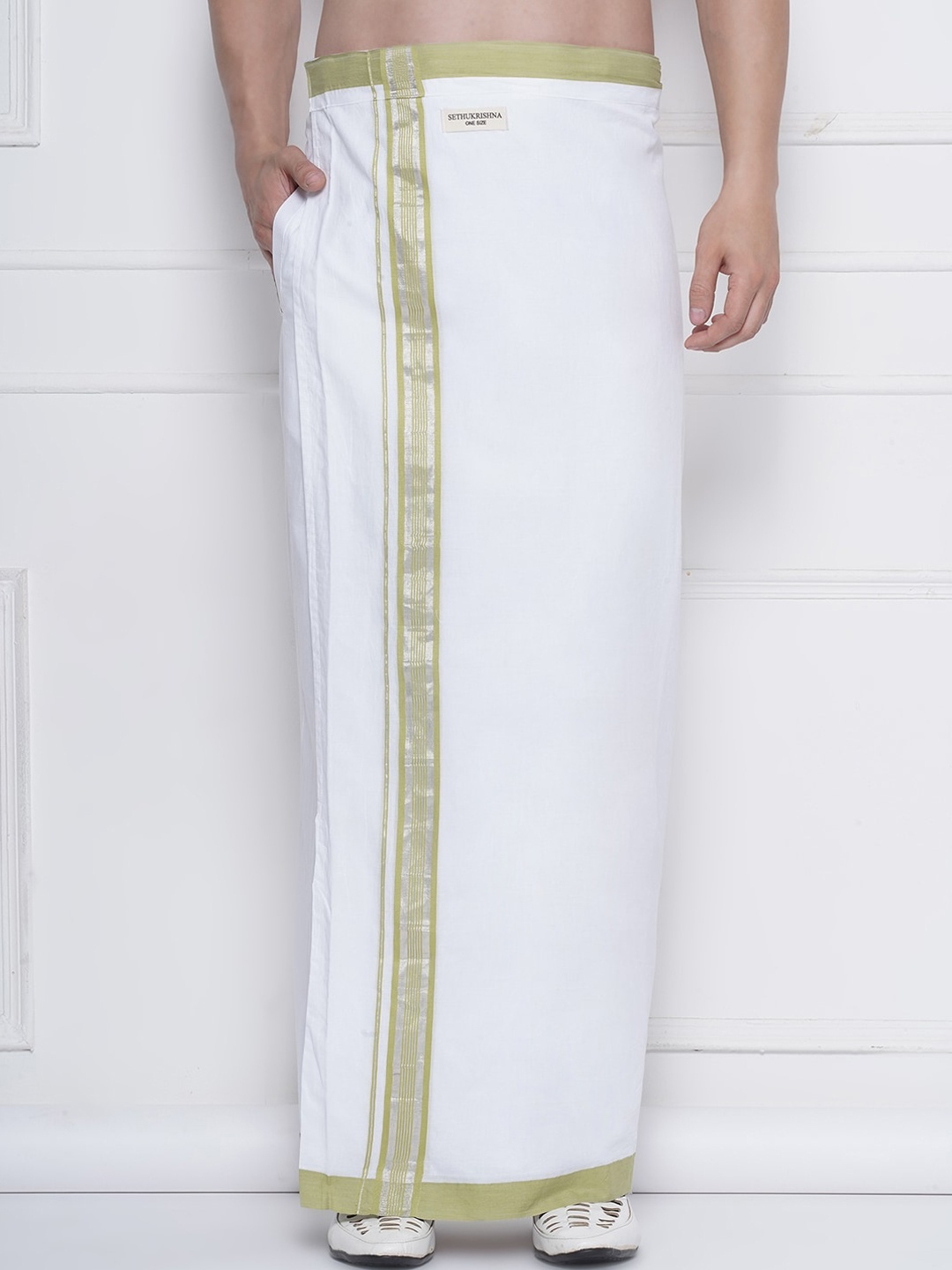 

Sethukrishna Cotton Ready To Wear Dhoti, White