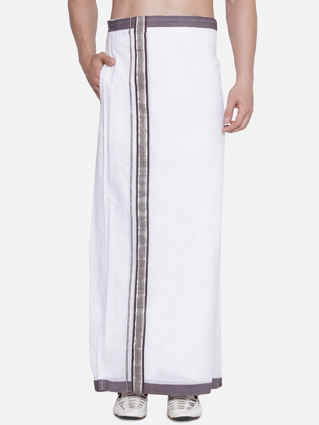 

Sethukrishna Cotton Ready To Wear Dhoti, White