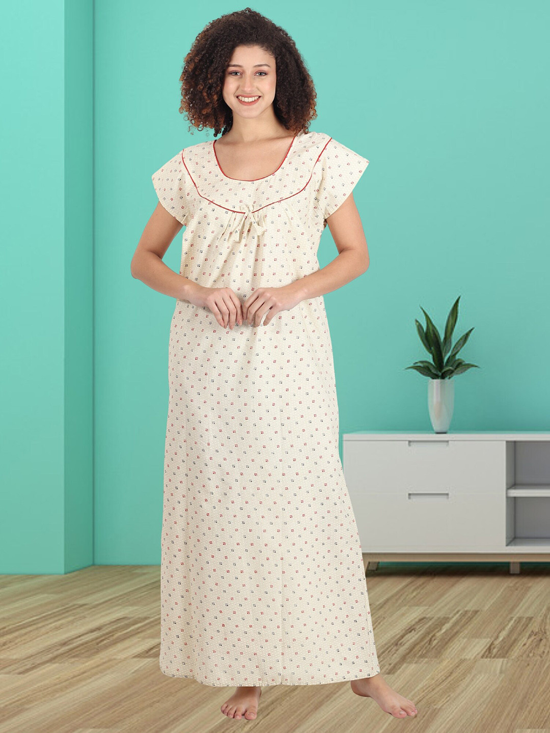 

Noty Printed Maxi Nightdress, Yellow