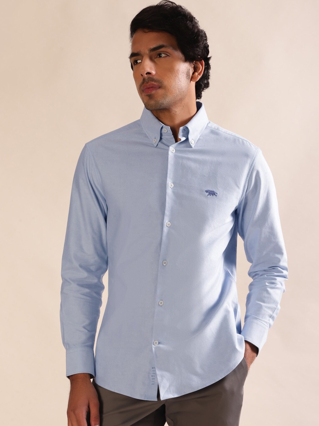 

Andamen Premium Button-Down Collar Casual Cotton Shirt, Blue