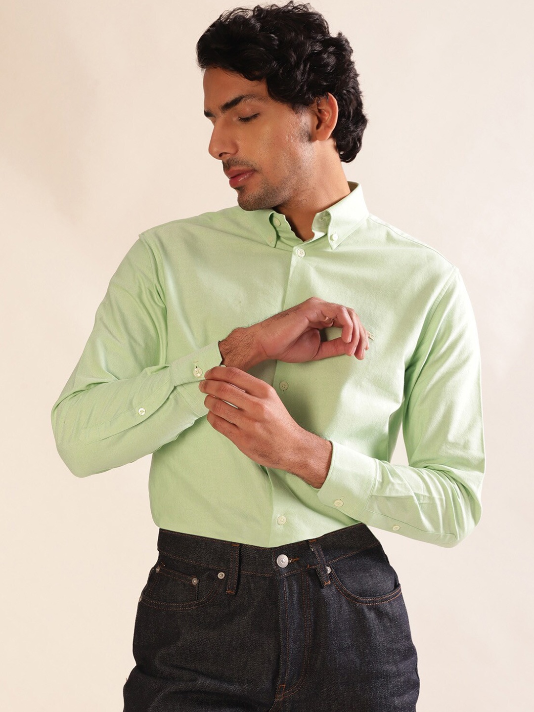 

Andamen Full Sleeves Button Down Shirt, Green