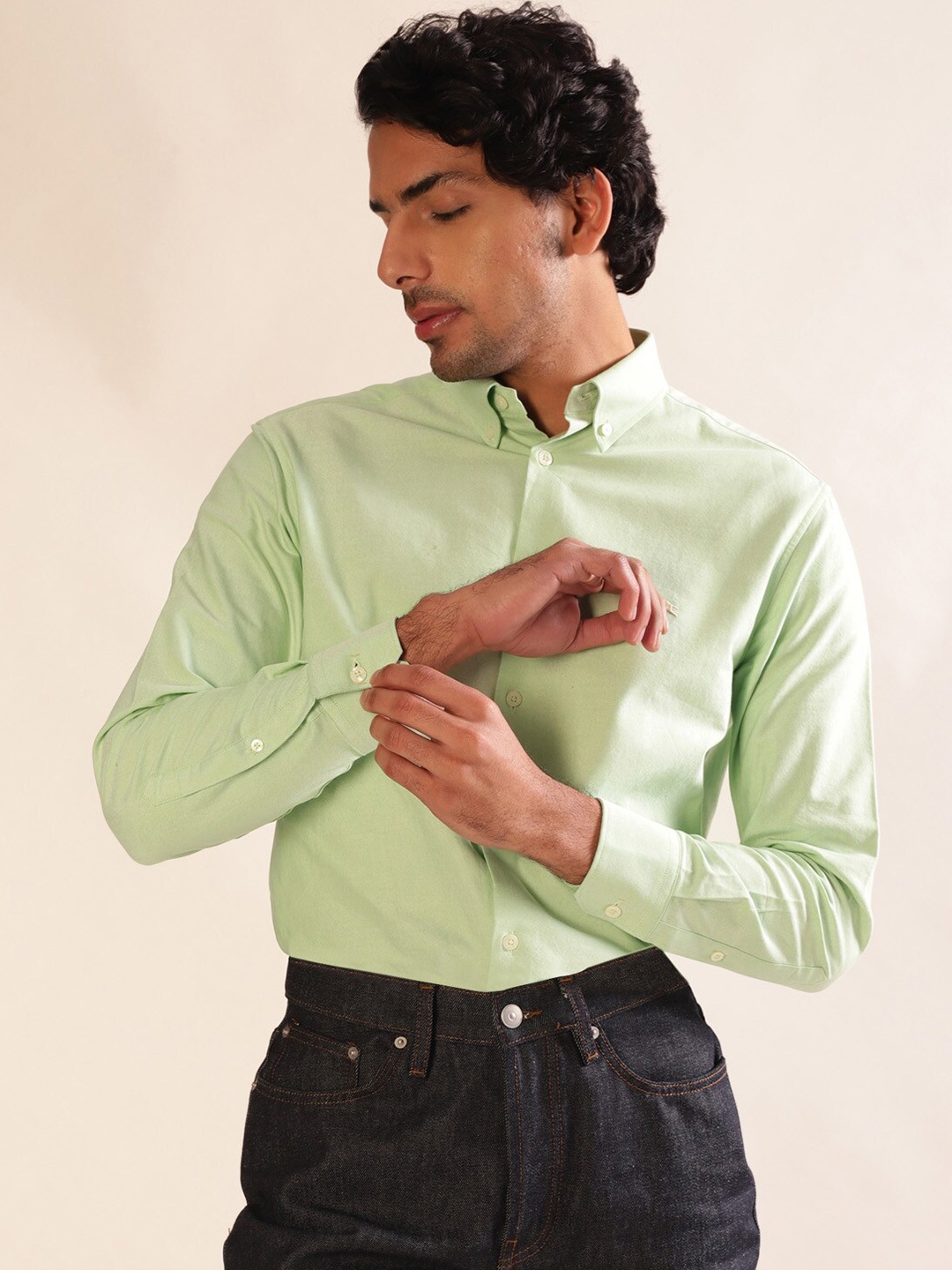 

Andamen Premium Men Full Sleeve Slim Fit Shirt, Green