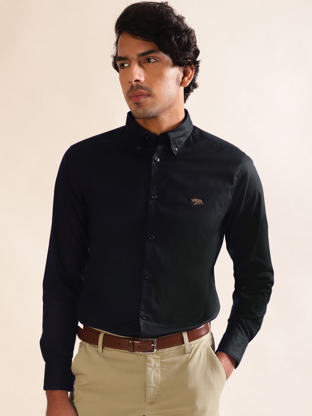 

Andamen Premium Full Sleeve Cotton Button Down Shirt, Black