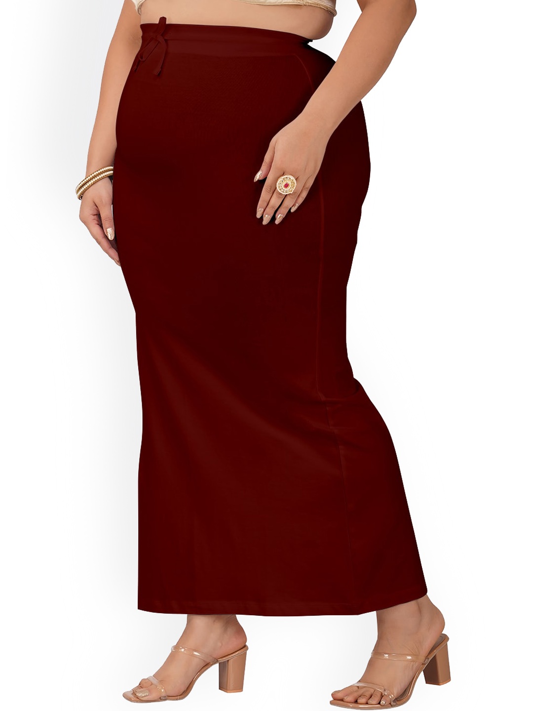 

indian flower Plus Size Saree Shapewear, Maroon