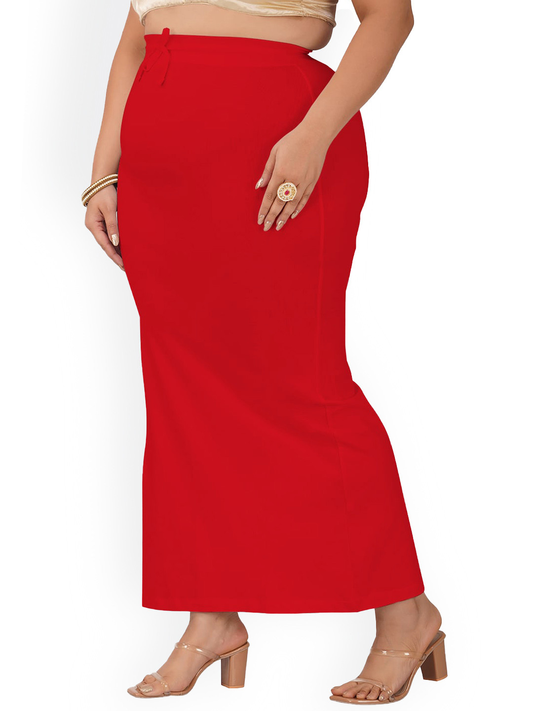 

indian flower Plus Size Saree Shapewear, Red
