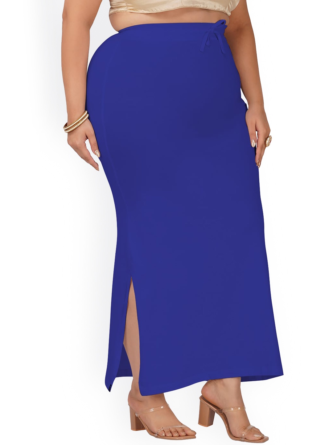 indian flower Plus Size Saree Shapewear, Blue