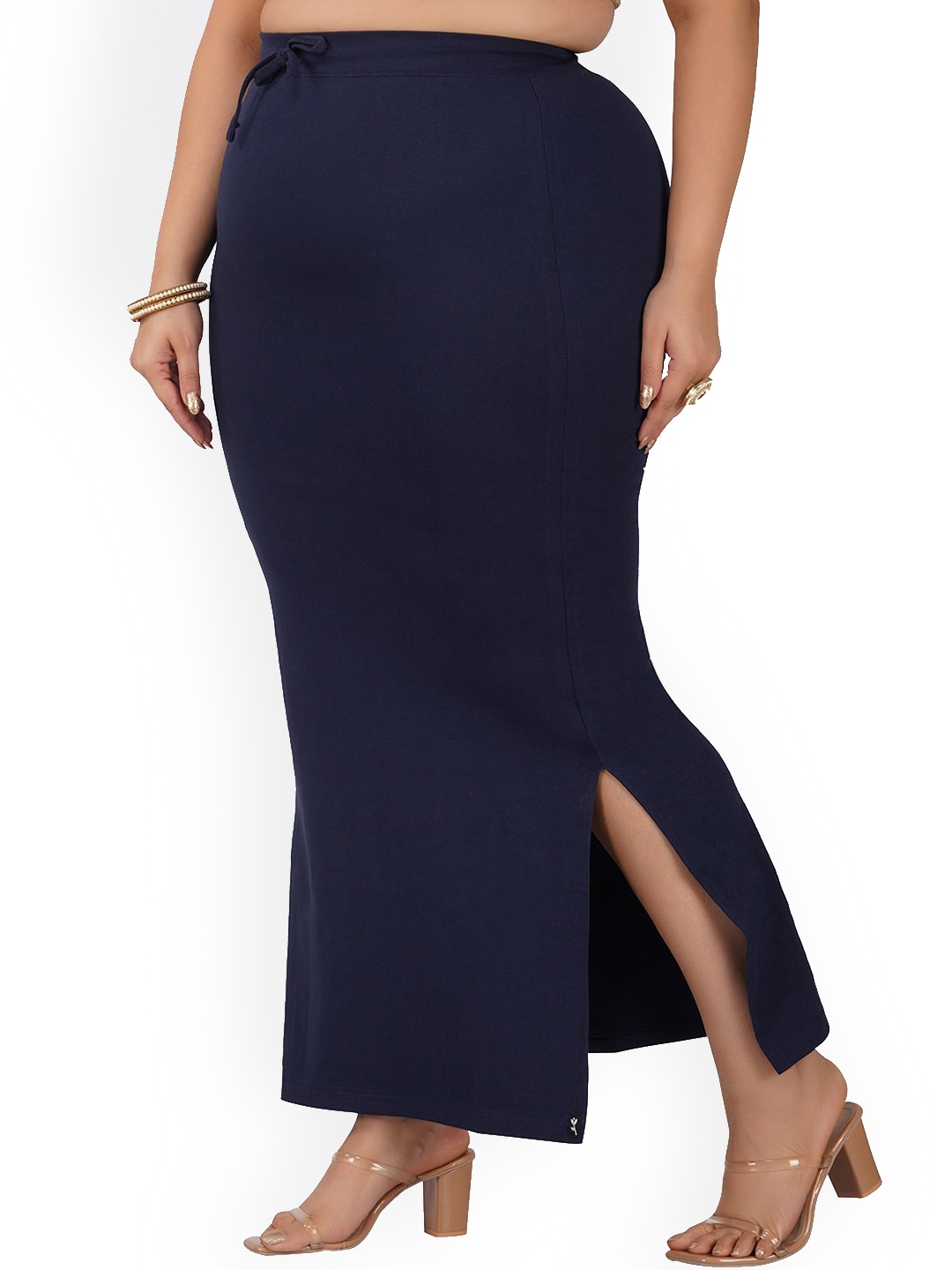 

indian flower Plus Size Saree Shapewear, Navy blue