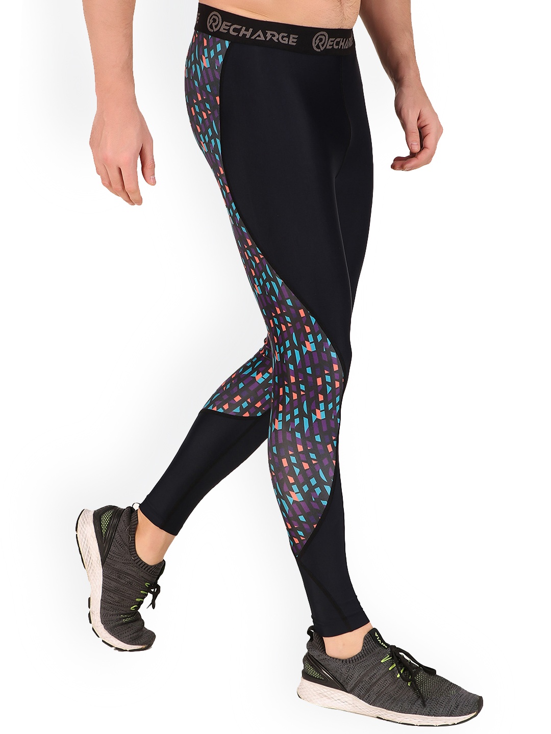 

REDESIGN Men Slim-Fit Rapid-Dry Technology Ankle-Length Sports Tights, Blue