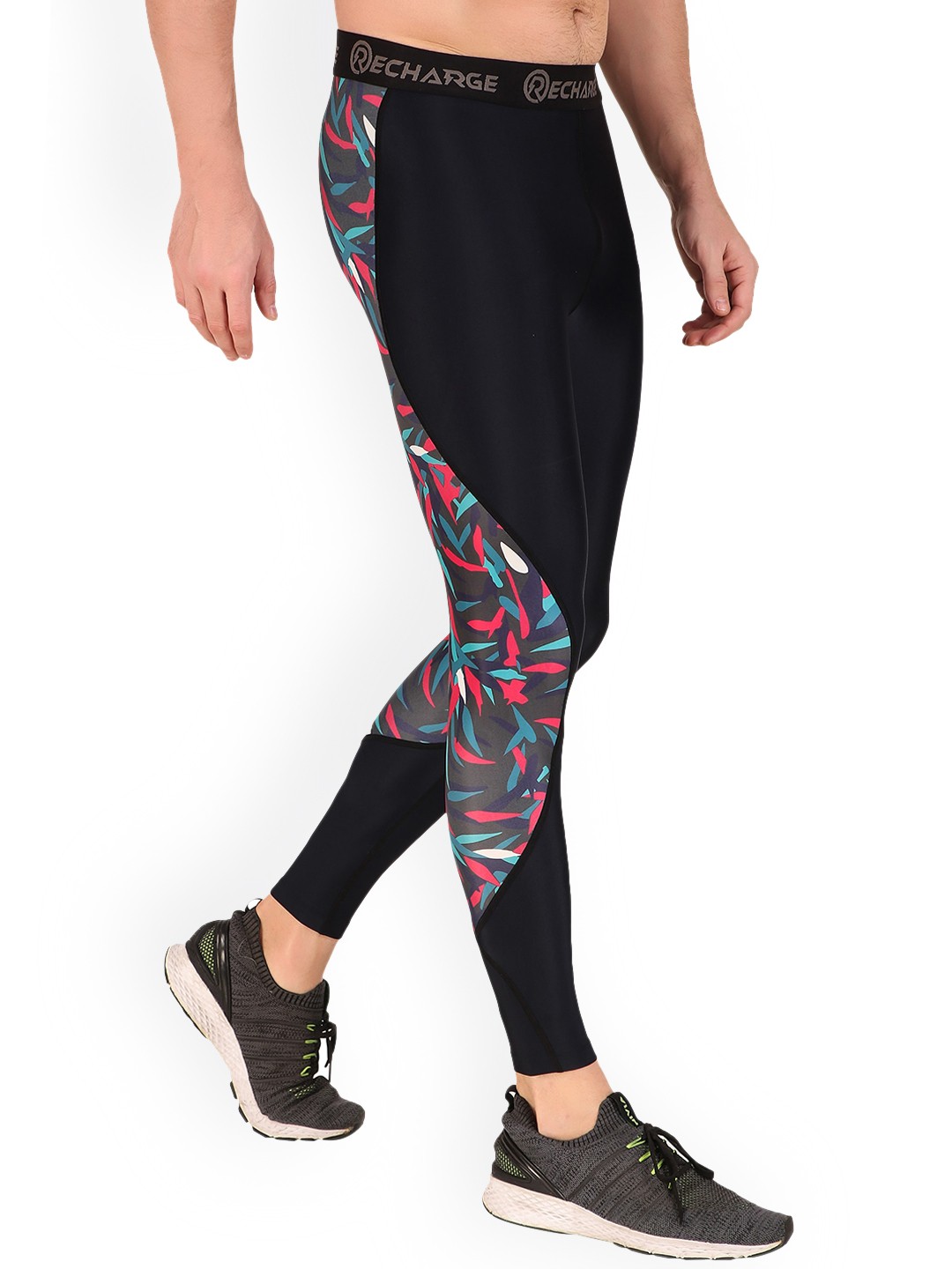 

REDESIGN Men Slim-Fit Rapid-Dry Technology Ankle-Length Sports Tights, Blue