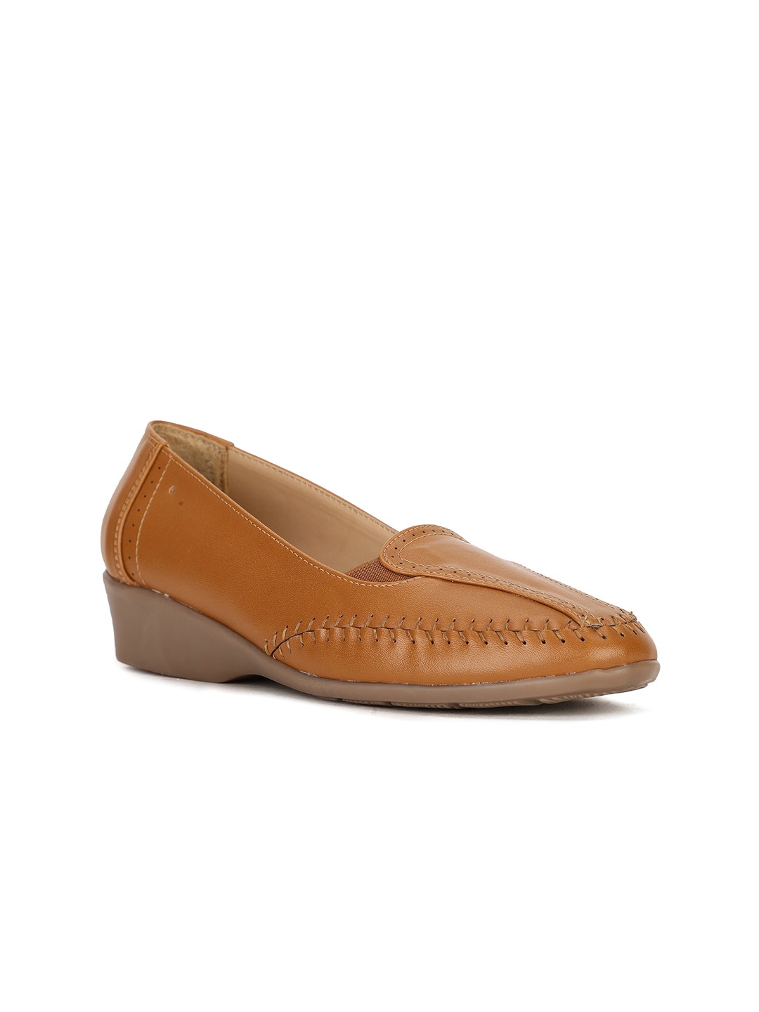 

Bata Women Textured Heeled Formal Slip On Shoes, Tan