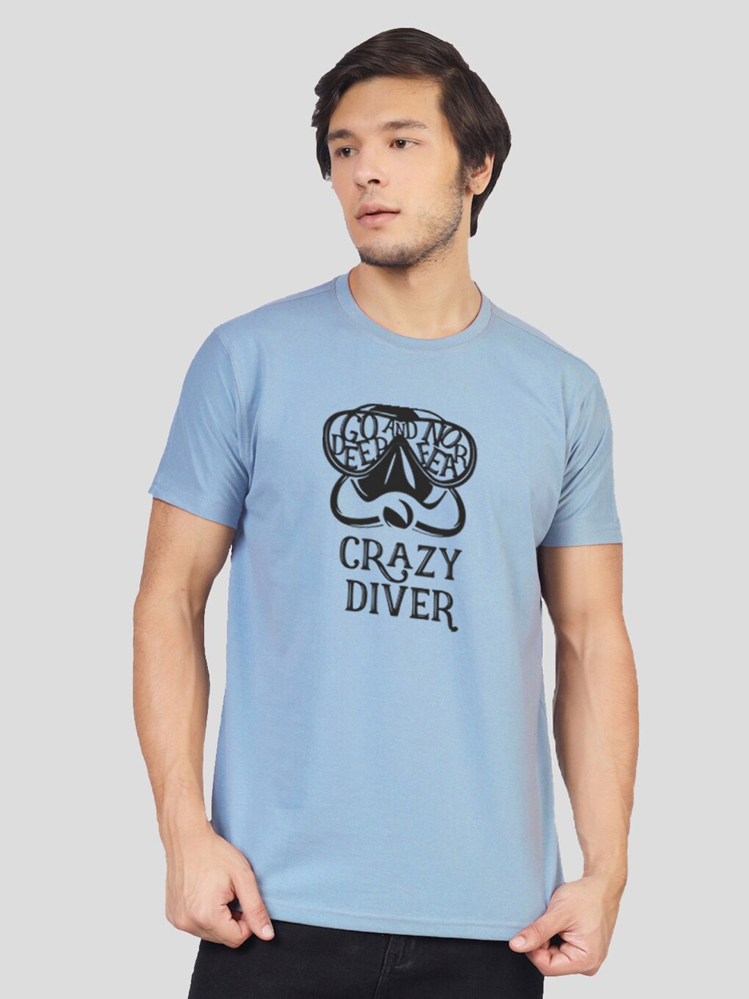 

Greylongg Typography Printed T-shirt, Blue