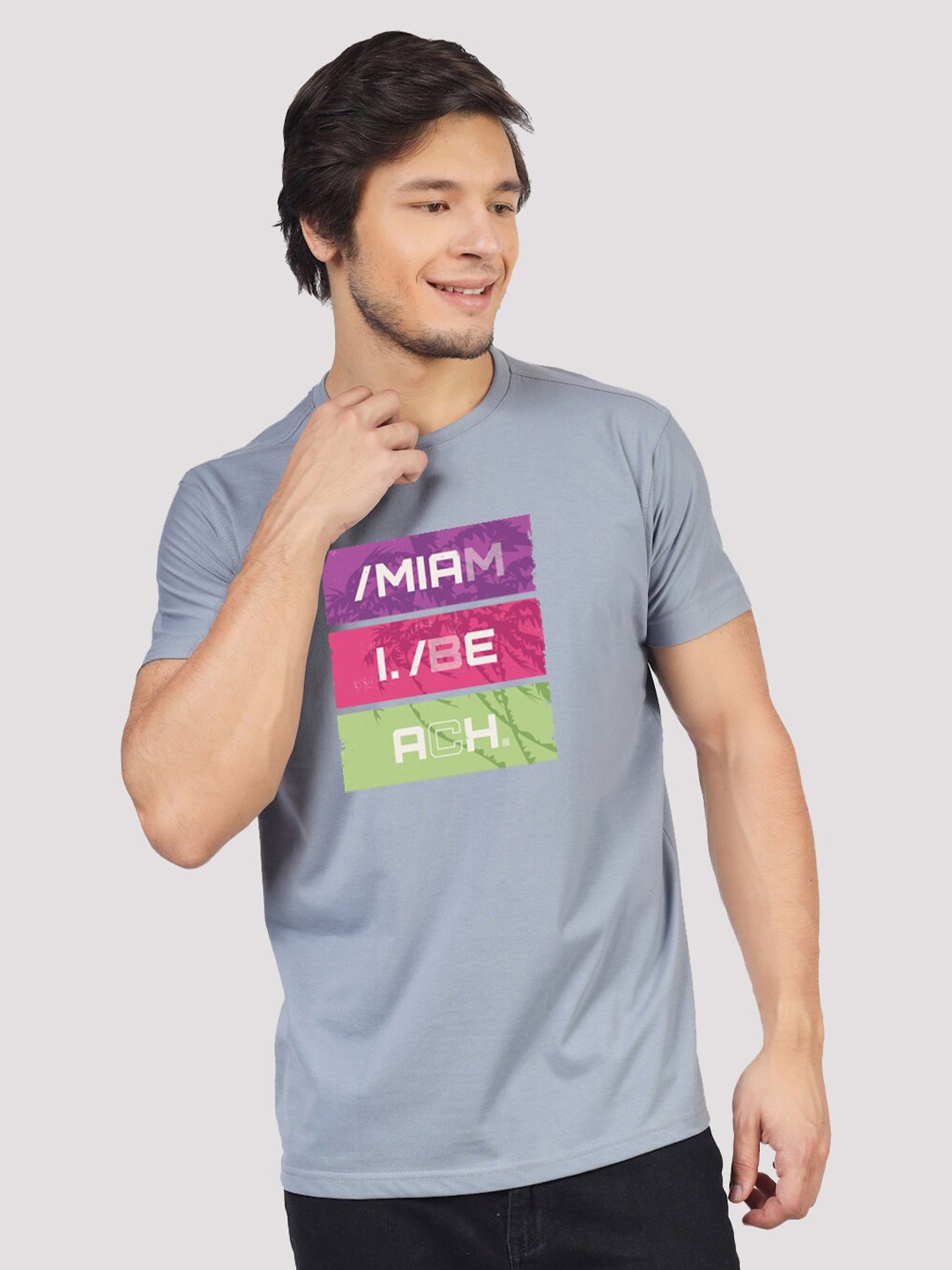 

Greylongg Typography Printed T-shirt, Grey