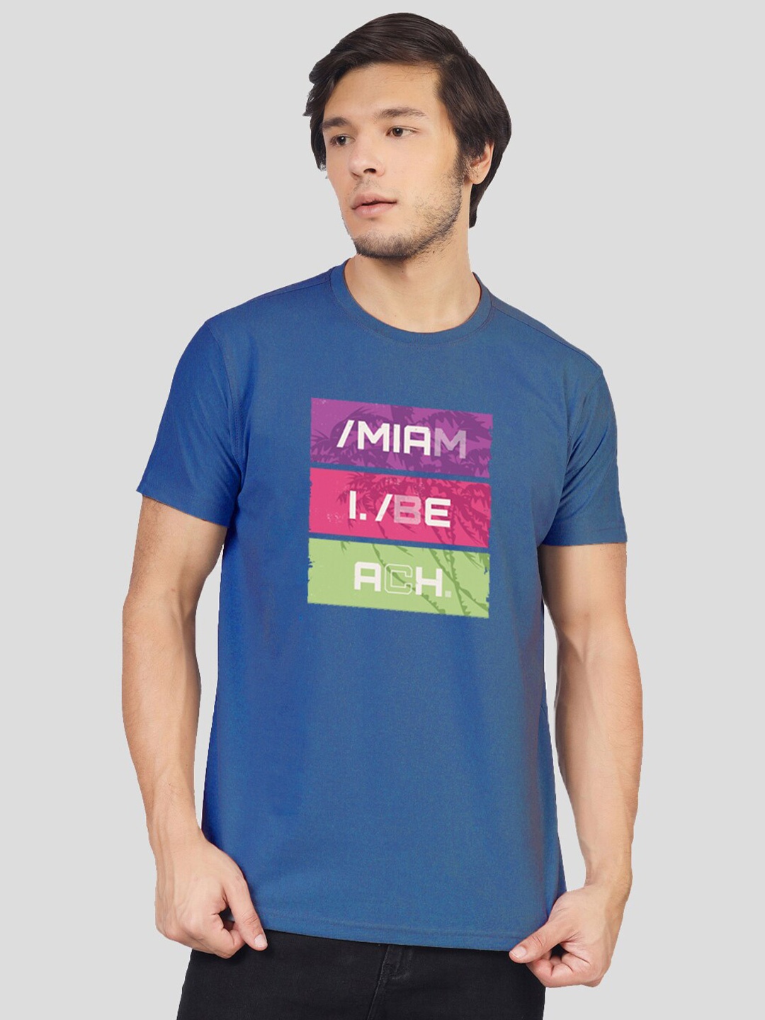 

Greylongg Typography Printed T-shirt, Blue