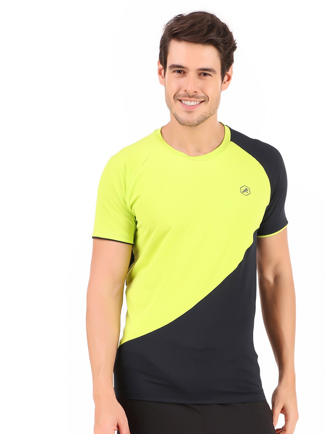 

REDESIGN Colourblocked Sports T-shirt, Green