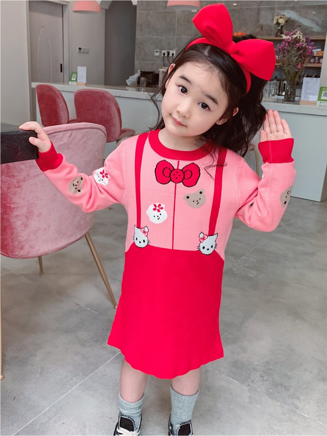 

StyleCast Red Girls Conversational Printed T-shirt Dress