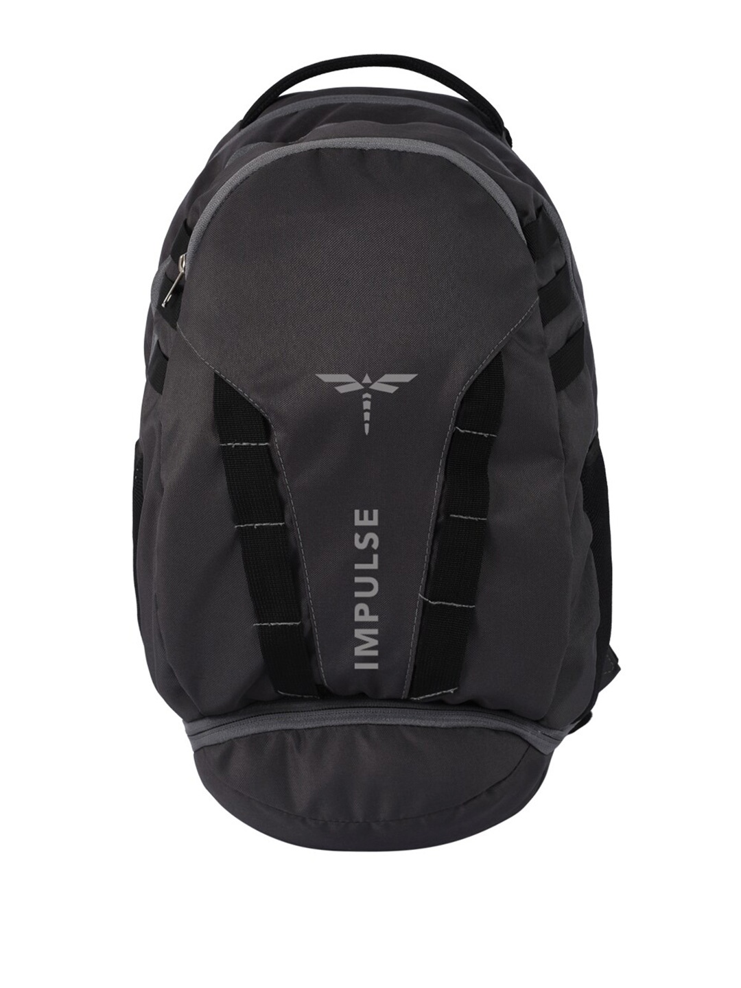 

Impulse Unisex Brand Logo Printed Ergonomic 16 Inch Backpack with Compression Straps, Grey