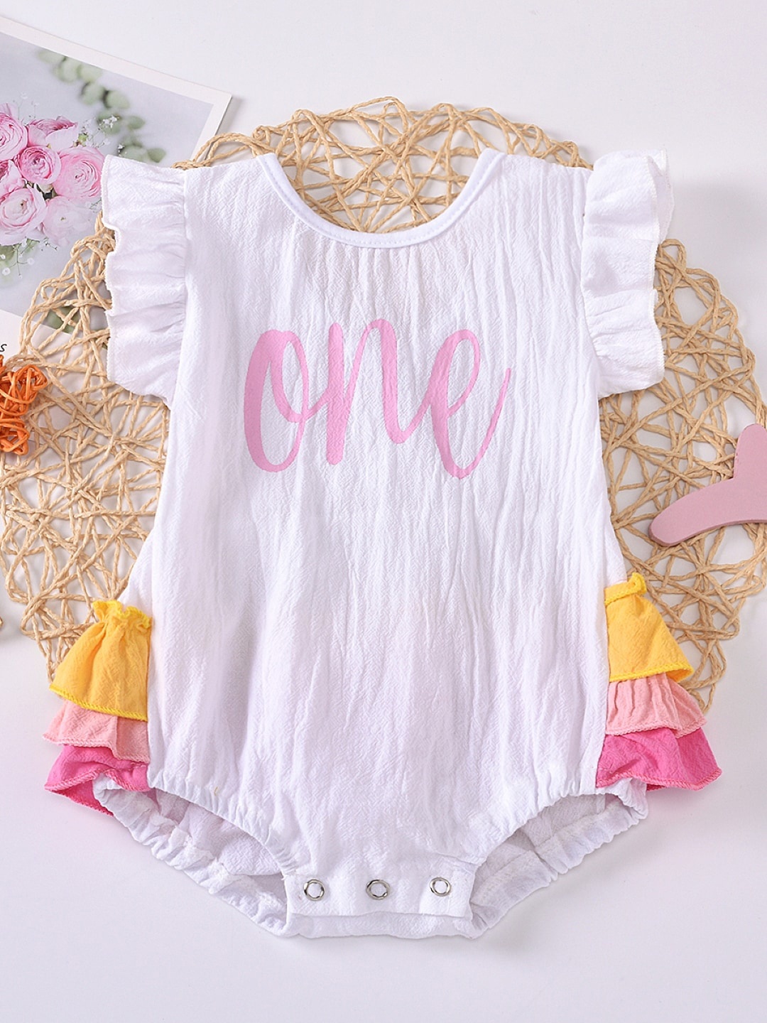 

StyleCast Infant Girls Printed Bodysuit, White