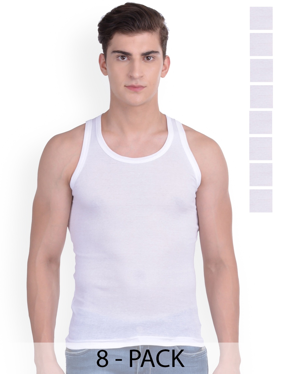 

Force NXT Pack Of 8 Cotton Innerwear Vests MNFR-231-WHITE-PO8