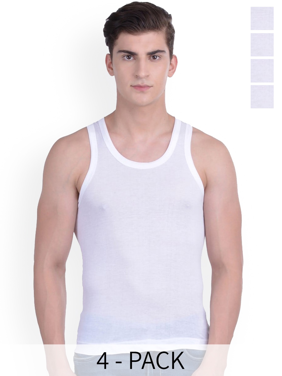 

Force NXT Pack Of 4 Cotton Innerwear Vests, White