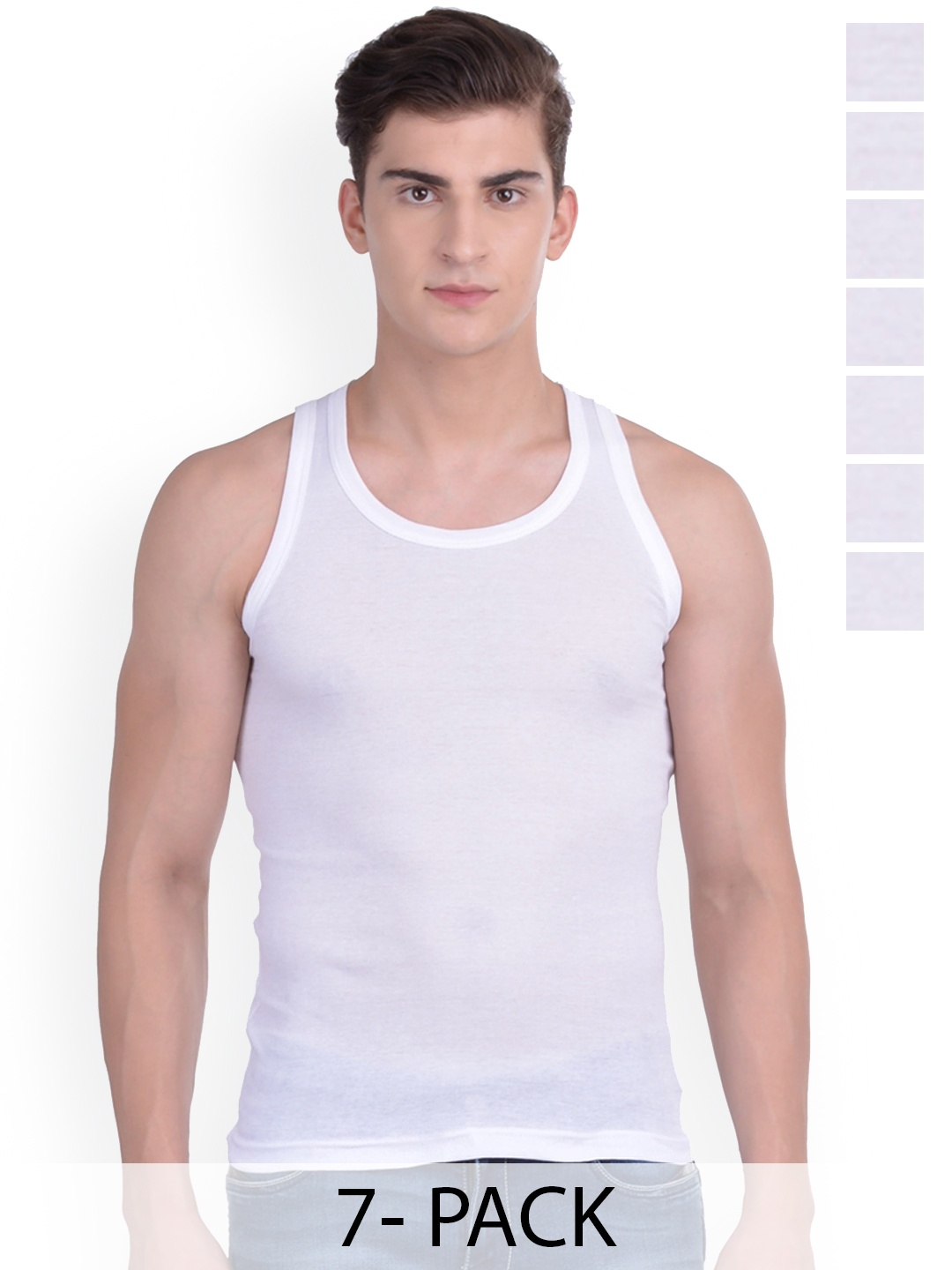 

Force NXT Pack Of 7 Cotton Innerwear Vests MNFR-231-WHITE-PO7