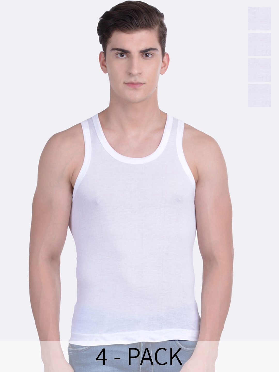 

Force NXT Pack Of 4 Cotton Innerwear Vests, White