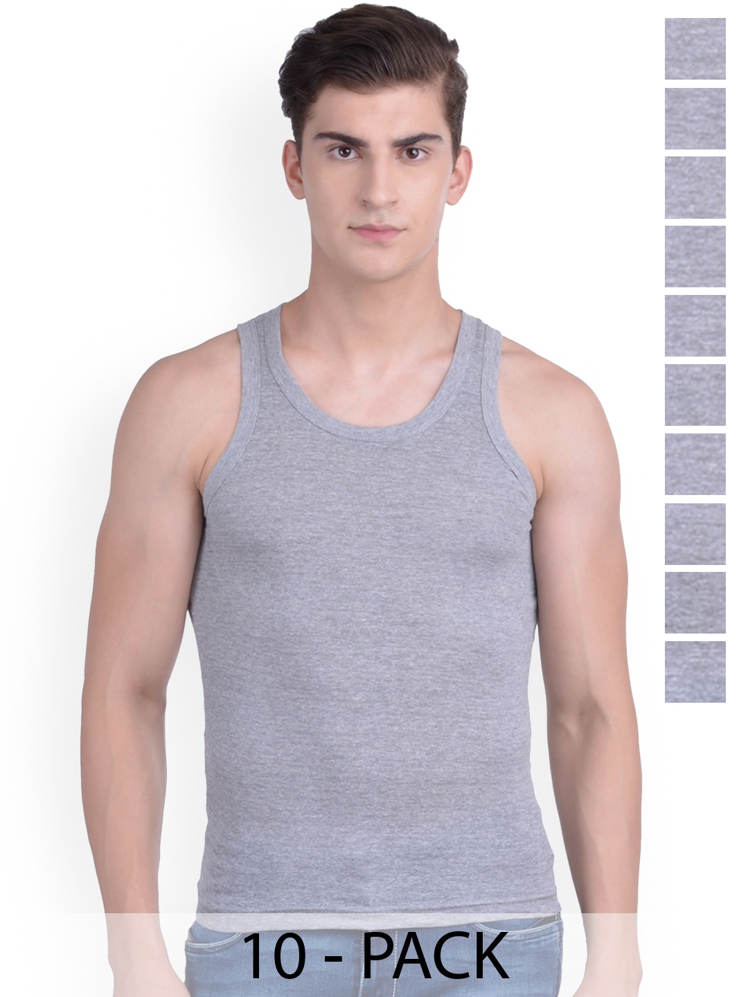 

Force NXT Pack Of 10 Cotton Innerwear Vests MNFR-231-GREY-PO10