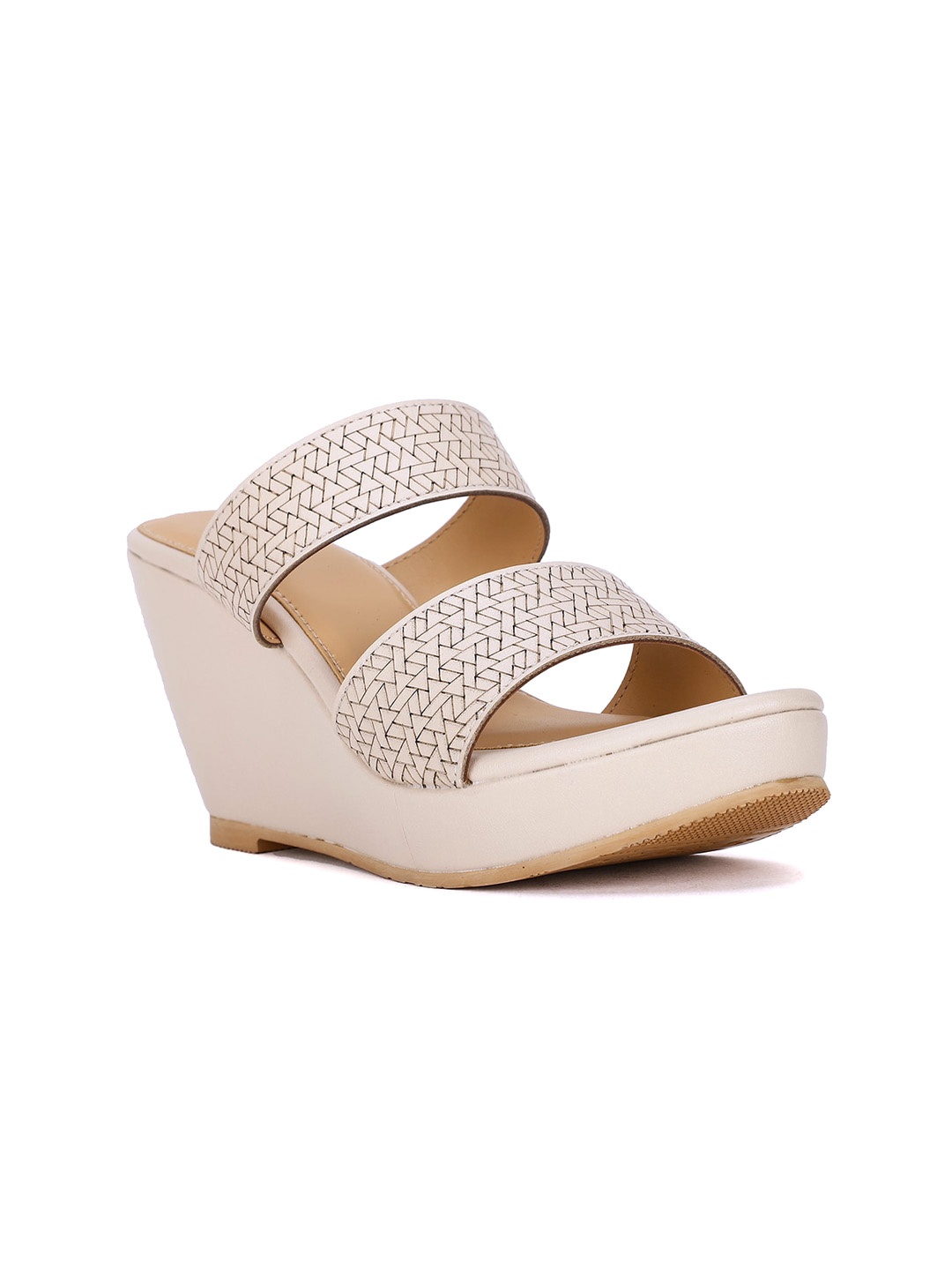 

Bata Textured Wedge Heels, Beige