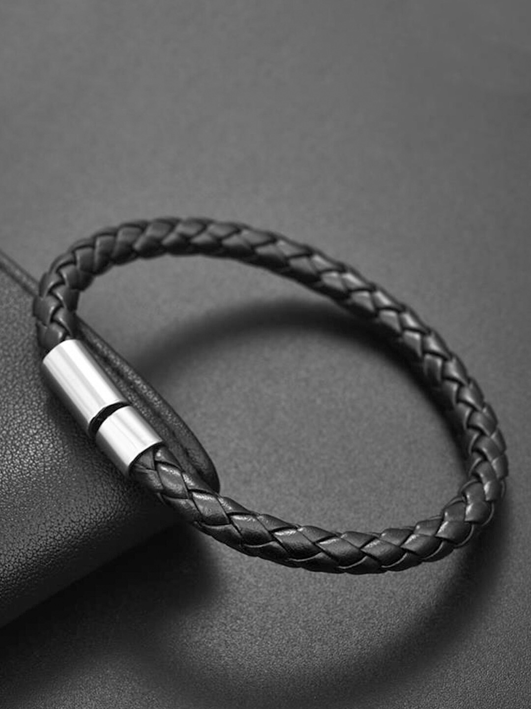 

WROGN Men Alloy Wraparound Bracelet, Black