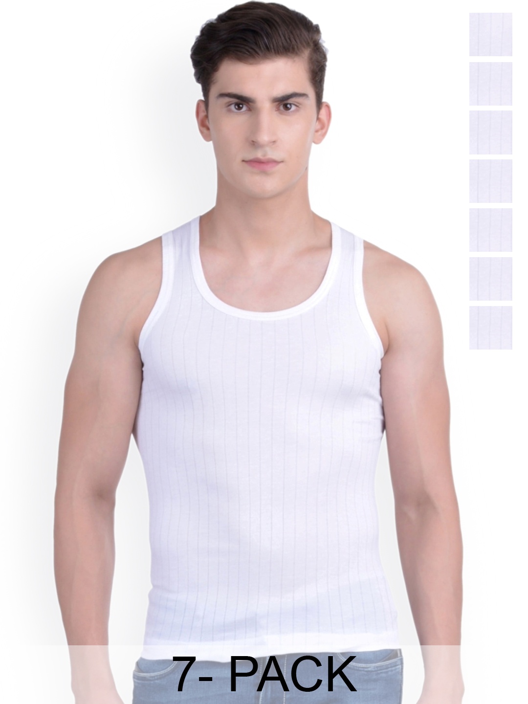 

Force NXT Pack Of 7 Cotton Innerwear Vests MNFR-241-WHITE-PO7