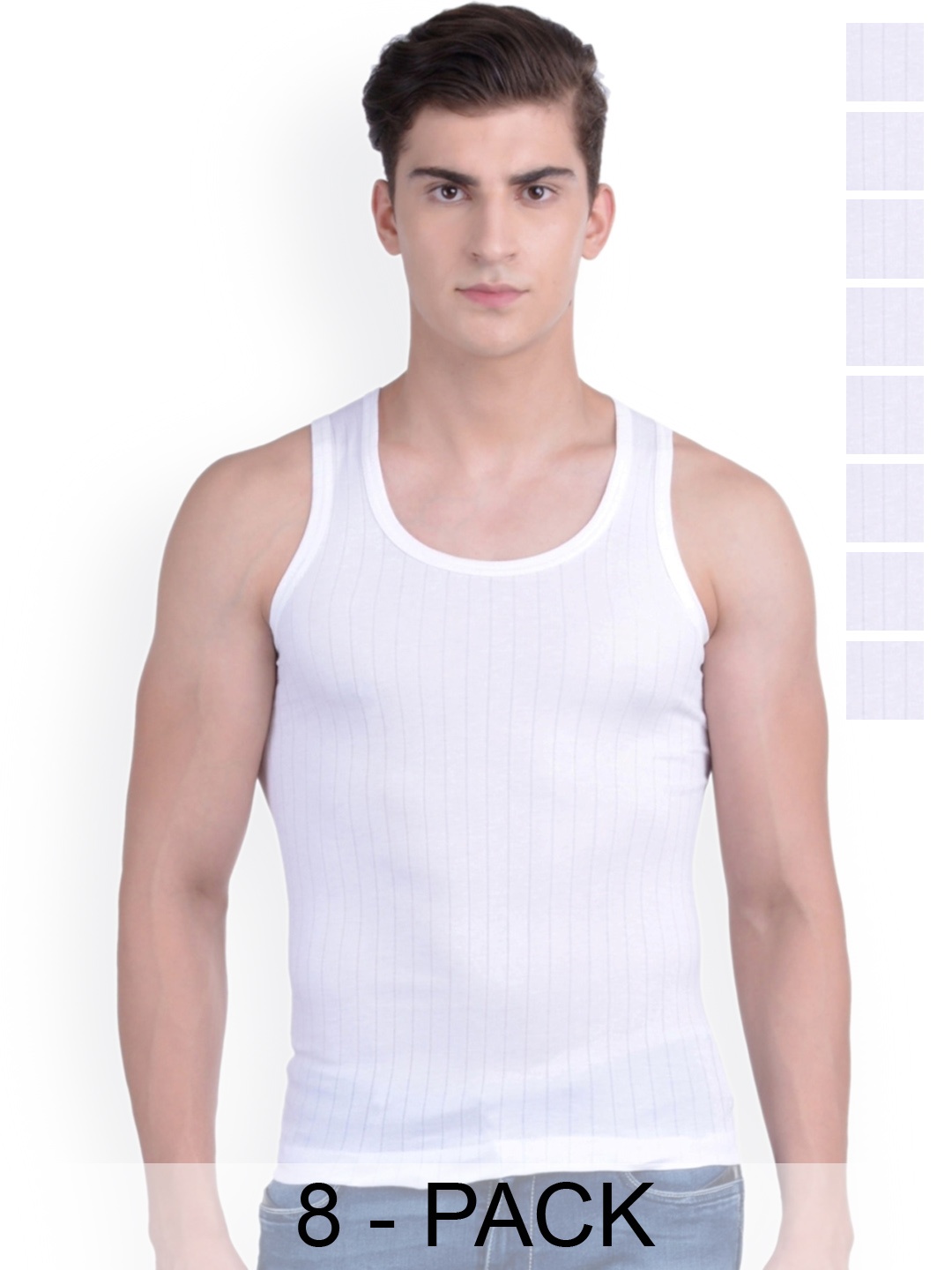

Force NXT Pack Of 8 Cotton Innerwear Vests MNFR-241-WHITE-PO8